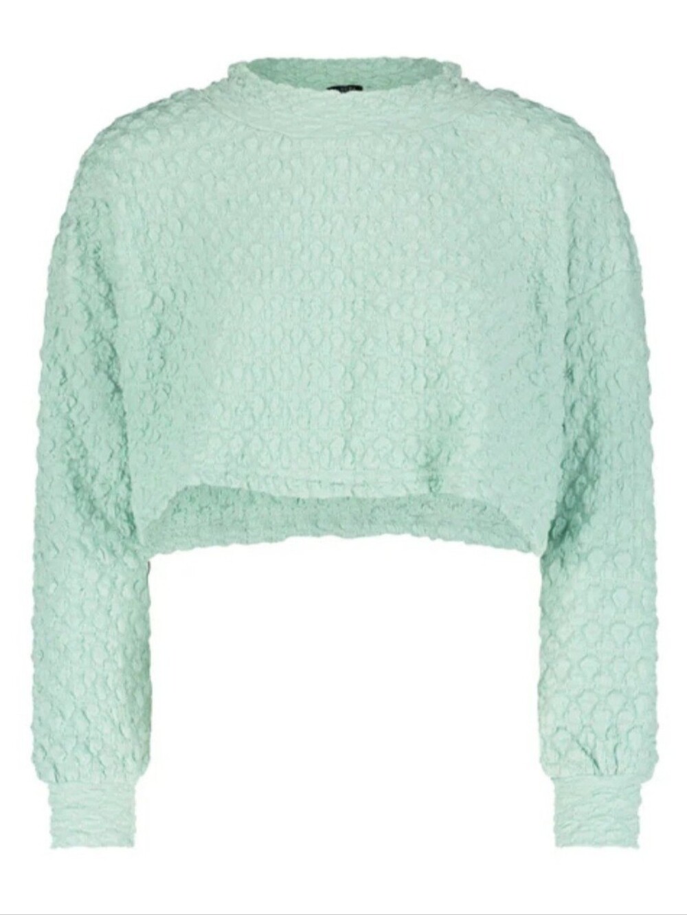 #27 ALEEZA paris Mint Green Quilted Cropped  shirt